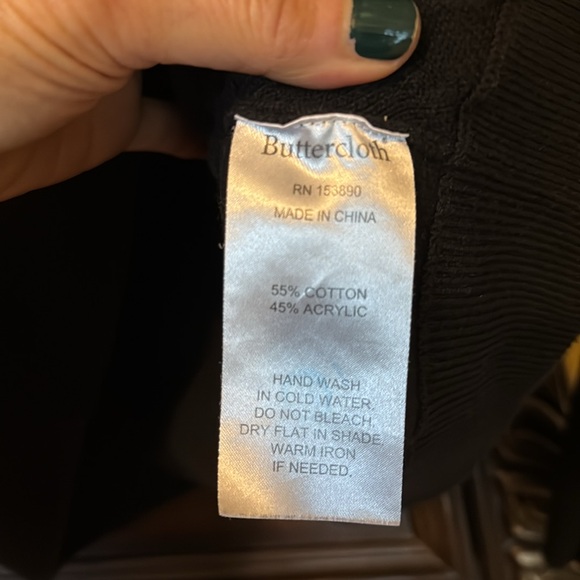 Buttercloth Men’s 1/2 Zip Up Black Pullover Sweater size L - Picture 7 of 7